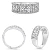 WIDE .82CT DIAMOND 14KT WHITE GOLD 3D ROUND & BAGUETTE WEDDING ANNIVERSARY RING