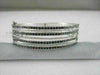 ANTIQUE WIDE 5.9CT DIAMOND 18KT W GOLD MULTI ROW BANGLE