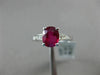 1.28CT DIAMOND & AAA RUBY 14KT WHITE GOLD 3D CLASSIC OVAL ENGAGEMENT RING #1998
