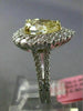 LARGE GIA 4.25CT WHITE & FANCY YELLOW DIAMOND 18KT TWO TONE GOLD ENGAGEMENT RING