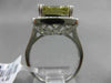 ESTATE LARGE 4.76CT DIAMOND & GREEN TOPAZ 14K WHITE GOLD 3D HALO ENGAGEMENT RING