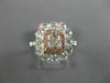 GIA WIDE 1.51CT MULTI COLOR DIAMOND 18K WHITE & ROSE GOLD FLOWER ENGAGEMENT RING