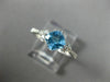 ESTATE .90CT DIAMOND & AAA CUSHION CUT BLUE TOPAZ 14KT WHITE GOLD FUN LOVE  RING