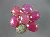 EXTRA LARGE 16.25CT DIAMOND & AAA RUBY 14KT WHITE & ROSE GOLD OVAL FLOWER RING