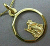 ESTATE 14K YELLOW GOLD 3D CIRCULAR SAINT ANTHONY FLOATING PENDANT & CHAIN #24993