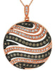0.75CT WHITE & CHOCOLATE FANCY DIAMOND 14KT ROSE GOLD MULTI ROW CIRCULAR PENDANT