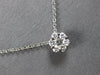 SMALL .20 CT DIAMOND 14KT WHITE GOLD 3D CLASSIC INVISIBLE FLOWER NECKLACE #27856
