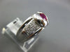 .60CT DIAMOND & AAA RUBY 18KT WHITE GOLD OVAL & ROUND BEZEL FRIENDSHIP LOVE RING