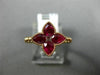 ESTATE 1.12CT DIAMOND & AAA RUBY 14KT ROSE GOLD SQUARE 4 LEAF CLOVER FLOWER RING