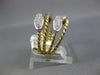 ESTATE LARGE .58CT DIAMOND 18KT 2 TONE GOLD 3D MULTI ROW OVAL PAVE ROPE FUN RING