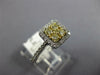 ESTATE .55CT WHITE & FANCY YELLOW DIAMOND 14K WHITE GOLD CLUSTER FRIENDSHIP RING