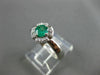 ESTATE .52CT DIAMOND & AAA EMERALD 14KT WHITE GOLD FLOWER ENGAGEMENT RING #15109