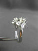 ANTIQUE LARGE 1.26CT OLD MINE ROUND DIAMOND 14KT WHITE GOLD FLOWER RING #21971