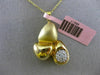 ESTATE LARGE .20CT DIAMOND 14KT TWO TONE GOLD 3D MATTE & SHINY ABSTRACT PENDANT