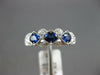 .76CT DIAMOND & AAA SAPPHIRE 14KT WHITE GOLD 3D 3 STONE FILIGREE ANIVERSARY RING