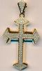 ESTATE LARGE .62CT DIAMOND 14KT YELLOW GOLD 3D CLASSIC CROSS FLOATING PENDANT
