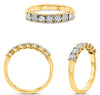 ESTATE .23CT DIAMOND 14KT WHITE & YELLOW GOLD 3D ROUND 7 STONE ANNIVERSARY RING