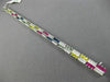 ESTATE WIDE 9.24CT DIAMOND & AAA MULTI GEM 14K WHITE GOLD SQUARE TENNIS BRACELET