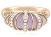 LARGE .30CT DIAMOND & AAA MOONSTONE 18KT ROSE GOLD FILIGREE DOME SHAPE FUN RING
