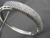 ESTATE LARGE & WIDE 4.0CT DIAMOND 14KT WHITE GOLD 5 ROW PAVE BANGLE BRACELET