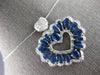 LARGE 7.5CT DIAMOND & AAA SAPPHIRE 14KT WHITE GOLD 3D PEAR SHAPE & ROUND PENDANT