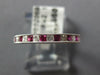 .41CT DIAMOND AAA RUBY 18K WHITE GOLD PRINCESS FILIGREE CHANNEL ANNIVERSARY RING