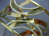 ESTATE LARGE 1.55CT DIAMOND 14K YELLOW GOLD 3D MULTI WAVE FLOWER BANGLE BRACELET