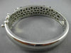 ANTIQUE 7.0CT DIAMOND & AAA SAPPHIRE 14K WHITE GOLD FLOWER BANGLE BRACELET 20984