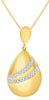 ESTATE .07CT DIAMOND 14KT YELLOW GOLD 3D TEAR DROP CLASSIC FLOATING PENDANT