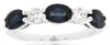 2.09CT DIAMOND & AAA SAPPHIRE 14K WHITE GOLD OVAL ROUND 5 STONE ANNIVERSARY RING