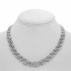 ESTATE WIDE 2.68CT DIAMOND 14K WHITE GOLD CLASSIC FLOWER LEAF BUTTERFLY NECKLACE