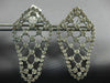 EXTRA LARGE 3.56CT DIAMOND 18K WHITE GOLD TEAR DROP WEB CLIP ON HANGING EARRINGS