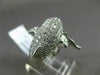 ESTATE 1.82CT DIAMOND 14KT WHITE GOLD 3D HANDCRAFTED HAPPY DOLPHIN FUN RING