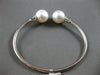 LARGE .19CT DIAMOND & AAA SOUTH SEA PEARL 14K WHITE GOLD CLASSIC BANGLE BRACELET