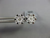 ESTATE .69CT DIAMOND 18KT WHITE GOLD 3D FLOWER INVISIBLE STUD EARRINGS