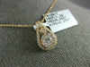 ESTATE .60CT DIAMOND 18K ROSE GOLD CLASSIC CLUSTER FLOWER TEAR DROP LOVE PENDANT
