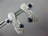 LARGE 1.10CT DIAMOND & AAA SAPPHIRE 14K WHITE GOLD 3D X CLIP ON HANGING EARRINGS