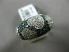 ESTATE 1.62CT WHITE & BLUE DIAMOND 14KT WHITE GOLD 3D PAVE MULTI HEART LOVE RING