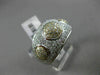 ESTATE WIDE 1.28CT DIAMOND 18KT WHITE & YELLOW GOLD 3D PAVE ETOILE FUN RING