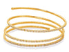 LARGE 1.21CT DIAMOND 14K YELLOW GOLD 3D MULTI ROW FLEXIBLE SNAKE BANGLE BRACELET