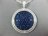 LARGE 2.71CT DIAMOND & AAA SAPPHIRE 18KT WHITE GOLD ROUND CLUSTER HALO PENDANT