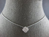 ESTATE .36CT DIAMOND 14KT WHITE GOLD ROUND INVISIBLE FLOWER SQUARE LOVE NECKLACE
