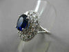 ESTATE LARGE 3.74CT DIAMOND & SAPPHIRE 14K WHITE GOLD HALO ENGAGEMENT RING 21528