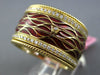 WIDE .45CT DIAMOND & RED ENAMEL 18KT YELLOW GOLD ETERNITY COMFORT FIT FUN RING