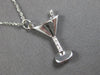 ESTATE .05CT DIAMOND 14KT WHITE GOLD 3D CLASSIC MARTINI FUN FLOATING PENDANT