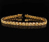13.26CT FANCY YELLOW DIAMOND 18K YELLOW GOLD 3D CUSHION ETERNITY TENNIS BRACELET