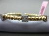 ESTATE .30CT DIAMOND 14KT WHITE & YELLOW GOLD 3D SQUARE FLEXIBLE BANGLE BRACELET
