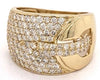 ESTATE LARGE 1.7CT DIAMOND 14KT YELLOW GOLD 3D MULTI ROW PAVE LOVE KNOT FUN RING