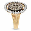 2.76CT WHITE & CHOCOLATE FANCY DIAMOND 18KT ROSE GOLD 3D CLUSTER SUNFLOWER RING