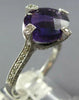 LARGE 5.90CT DIAMOND & AAA AMETHYST 14KT WHITE GOLD OVAL FRIENDSHIP PROMISE RING